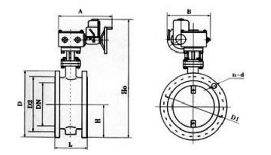電動通風蝶閥結構圖